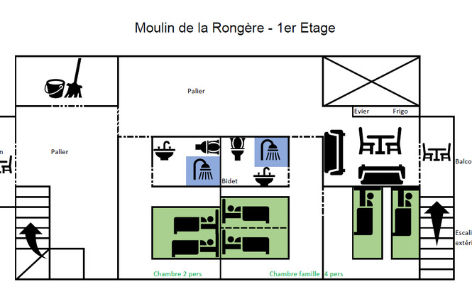 MOULIN DE LA RONGÈRE, JUSQU'À 14 PERSONNES 42 - La Roche-Neuville