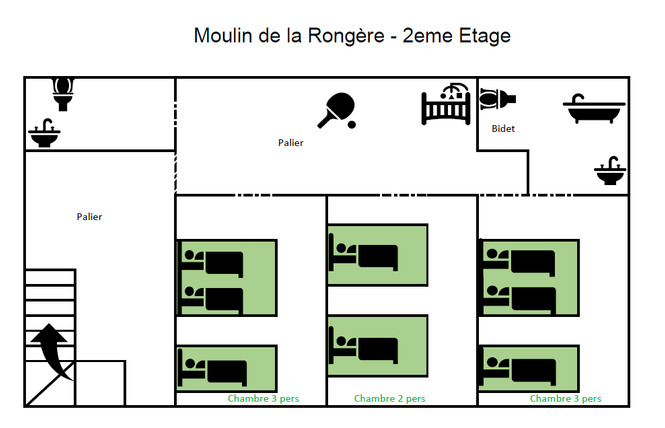 MOULIN DE LA RONGÈRE, JUSQU'À 14 PERSONNES 43 - La Roche-Neuville